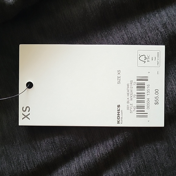 FLX by Kohls Wander Popover Hoodie, XS,Heathered Coal/Black, NWT - Picture 10 of 10